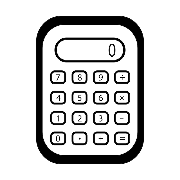 Symbole De Ligne D'icône De Calculatrice élément D'éducation Illustration Vectorielle