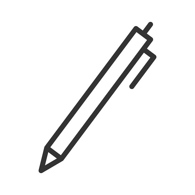 Symbole de ligne de stylo. Vecteur isolé sur blanc.