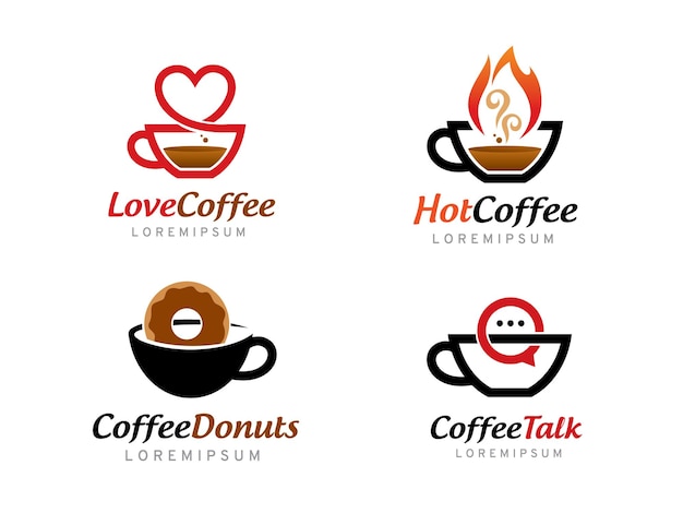 Symbole De Logo De Café Ou Modèle D'icône