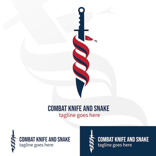 Symbole De Logo De Couteau Et De Serpent De Combat