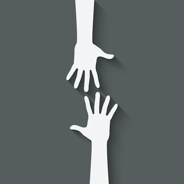 Le symbole de la main qui aide