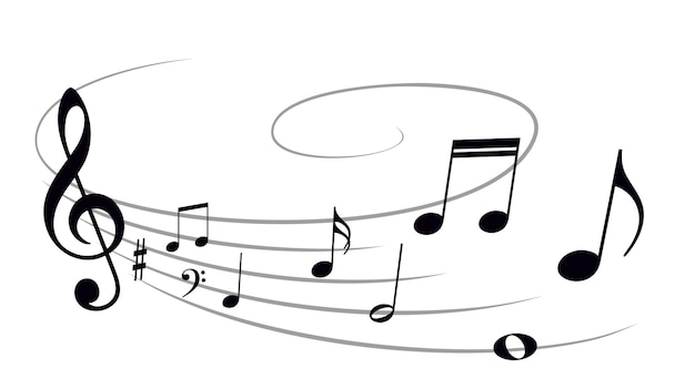 Un symbole avec des notes de musique stylisées