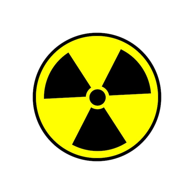 Vecteur symbole nucléaire. icône de danger nucléaire - panneau d'avertissement de rayonnement vectoriel