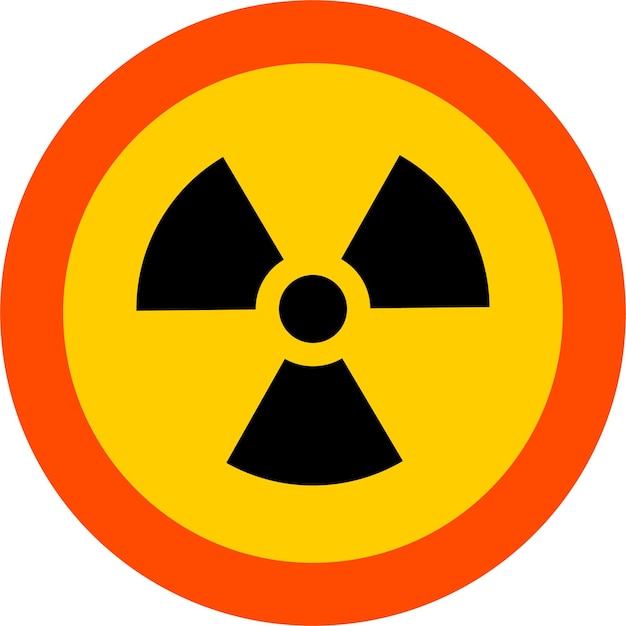 Symbole nucléaire radioactif Icône dans l'illustration vectorielle de style plat