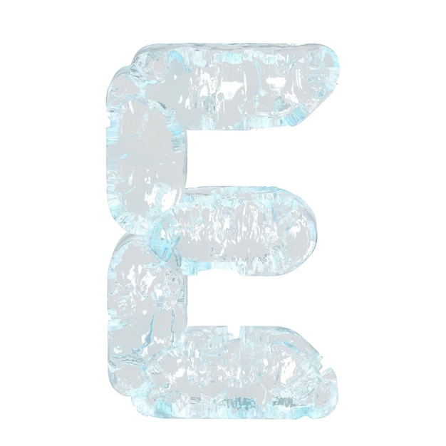 Symbole numérique fait de glace lettre e