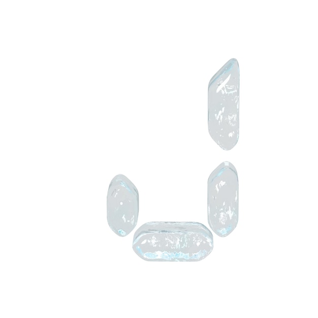 Symbole numérique fait de glace lettre j