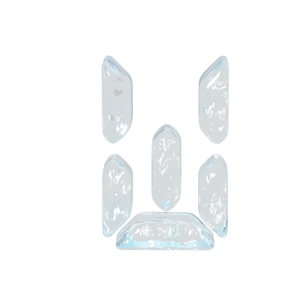 Symbole numérique fait de glace lettre w