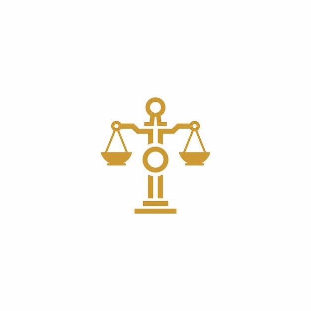 Un symbole or et blanc pour la balance de la justice
