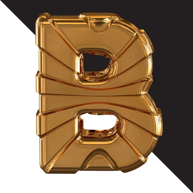 Symbole d'or avec la lettre b de ceintures d'or