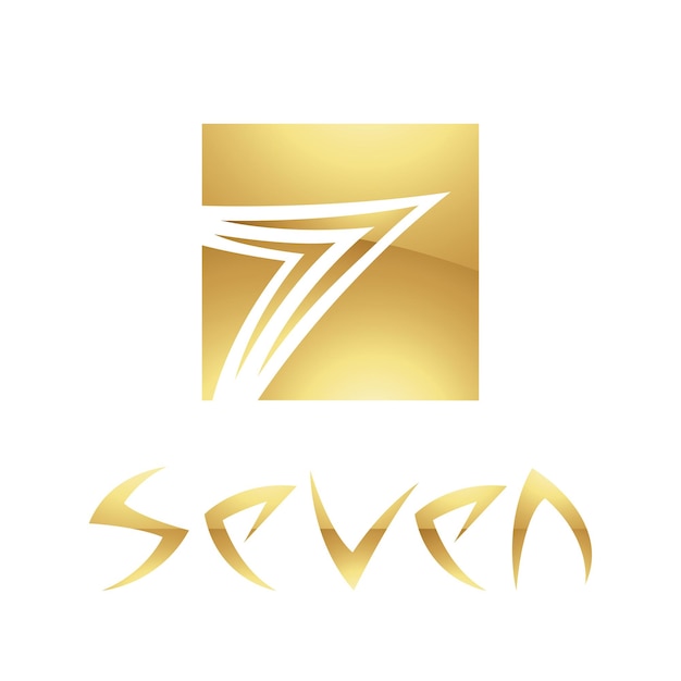 Vecteur symbole d'or pour le numéro 7 sur une icône de fond blanc 5