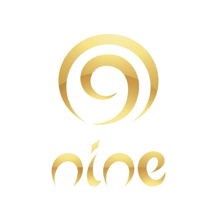 Vecteur symbole d'or pour le numéro 9 sur une icône de fond blanc 2