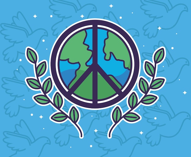 Vecteur symbole de paix en terre