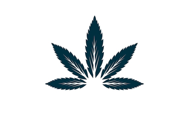 Vecteur symbole plat de feuille de chanvre de marijuana