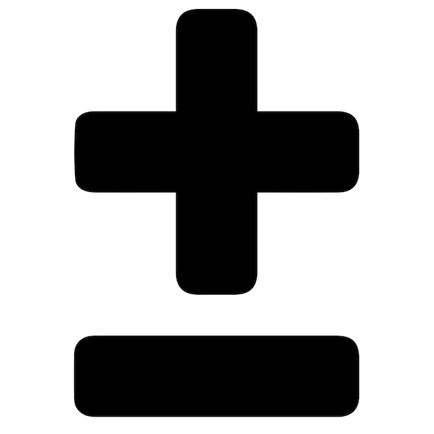 Vecteur symbole plus et moins symbole mathématique de base signe icône du bouton de la calculatrice icône moins business f