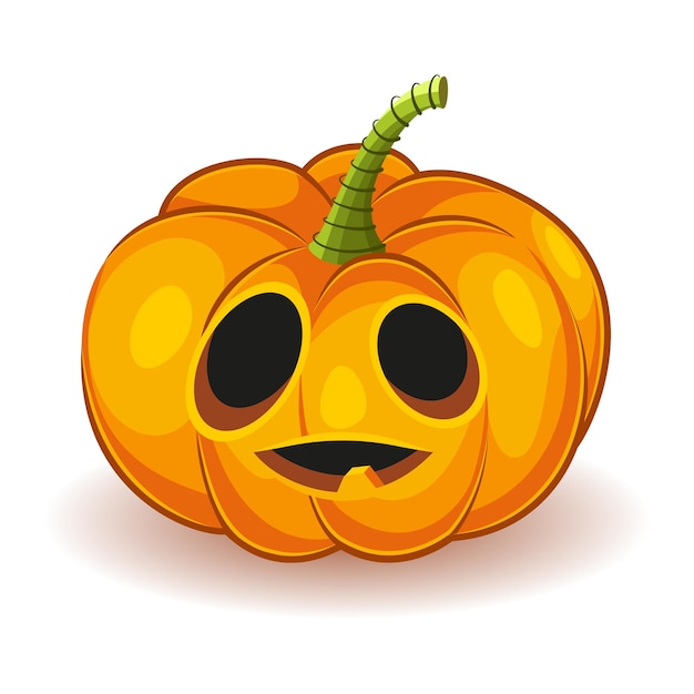 Vecteur le symbole principal des joyeuses fêtes d'halloween. citrouille drôle inhabituelle orange avec sourire pour votre conception pour les vacances halloween sur fond blanc. illustration vectorielle.