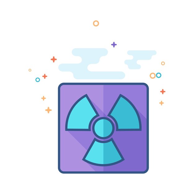 Vecteur symbole radioactif icône illustration vectorielle de couleur plate style
