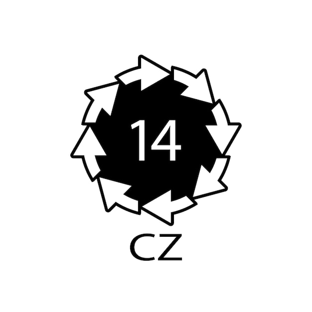 Symbole de recyclage de batterie 14 CZ Illustration vectorielle