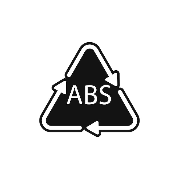 Symbole de recyclage du plastique Icône vectorielle ABS 9 Code de recyclage du plastique ABS