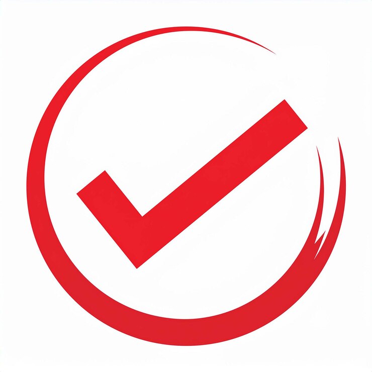 Vecteur un symbole rouge et blanc avec une tique rouge