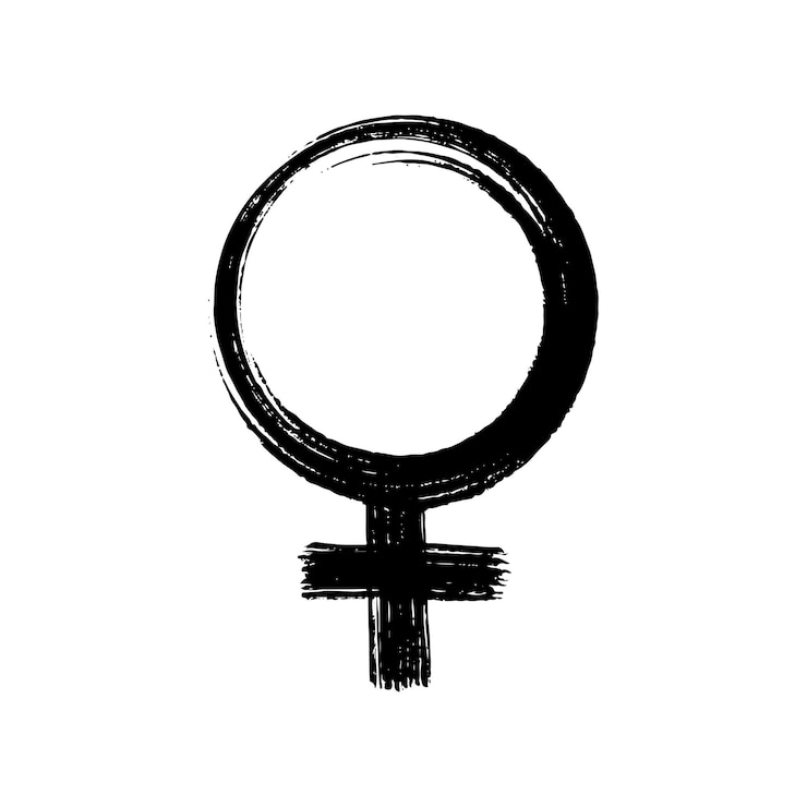 Vecteur symbole de sexe féminin. encre noire. illustration vectorielle
