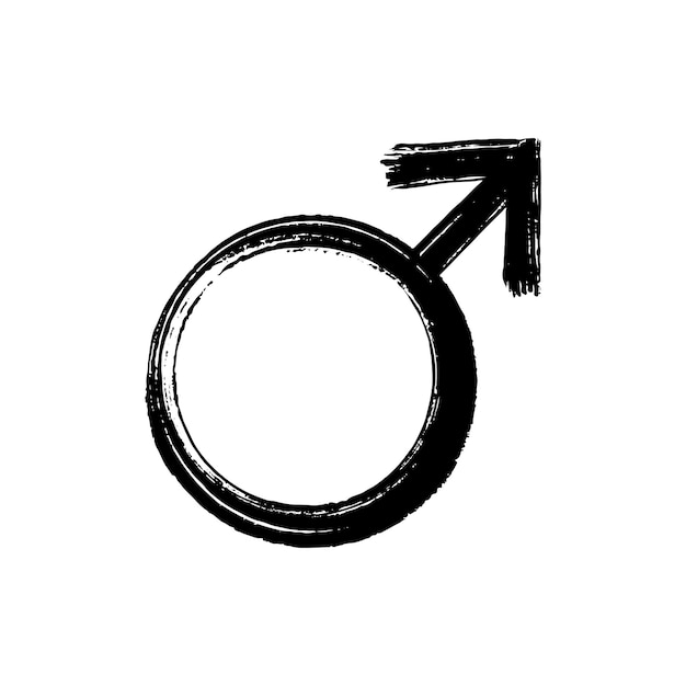 Vecteur symbole de sexe masculin. encre noire. illustration vectorielle