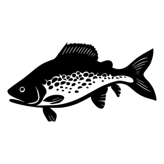 Symbole de la silhouette du poisson truite Illustration vectorielle