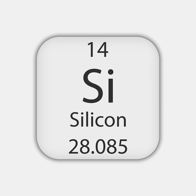 Symbole de silicium Élément chimique du tableau périodique Illustration vectorielle