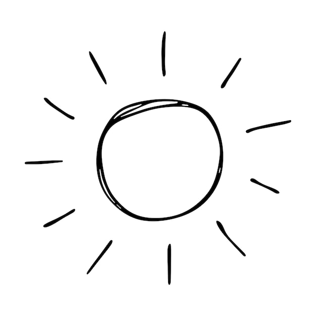 Symbole De Soleil Abstrait Dessiné à La Main Doodle D'été élément Vectoriel Unique Pour La Conception