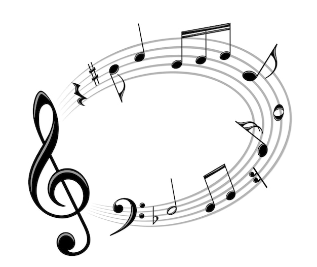 Le symbole stylisé avec des notes de musique