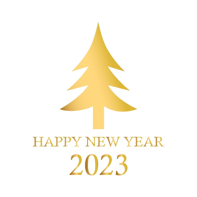 Symbole de vacances de sapin de Noël doré abstrait noël nouvel an 2023