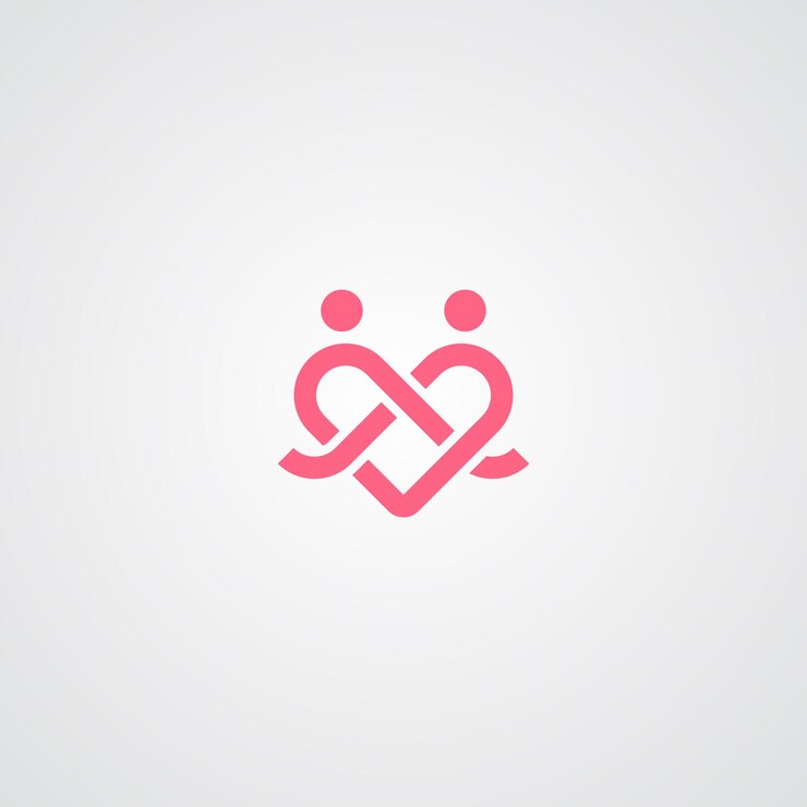 Vecteur symbole de vecteur de logo de coeur. logotype de ruban saint valentin