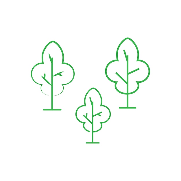 Symbole de vecteur de modèle de logo de ligne d'arbre