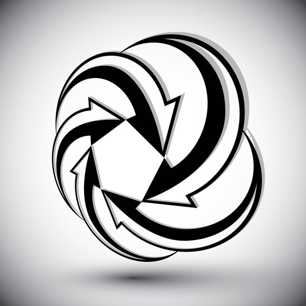Symbole vectoriel de flèches abstraites, modèle de conception graphique vectoriel, icône de couleur unique 3d vectorielle.