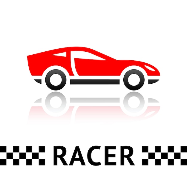 Symbole De Voiture Rouge De Course, élément De Design Vectoriel