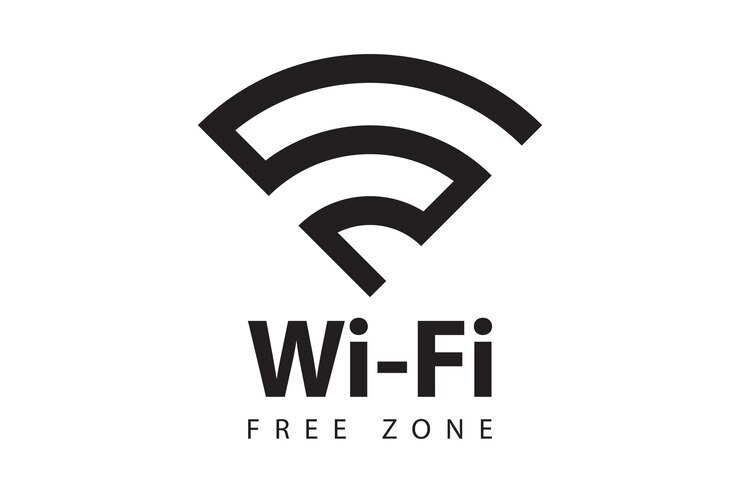 Vecteur symbole de zone gratuite wifi signe de signal sans fil icône de vecteur internet mobile