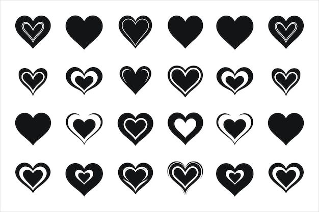 Vecteur symboles de l'amour du cœur ions set pour les éléments de la fête de la saint-valentin