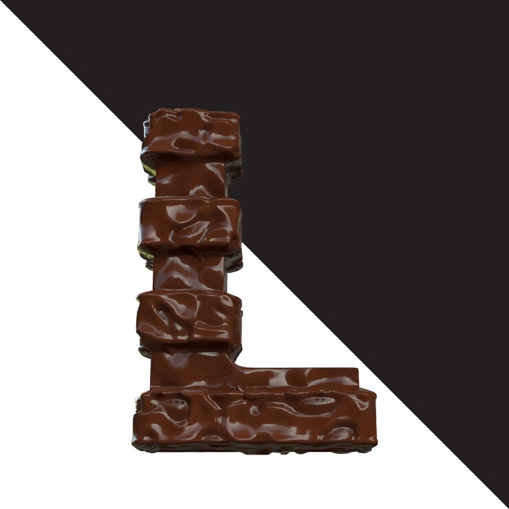 Vecteur symboles en chocolat lettre l