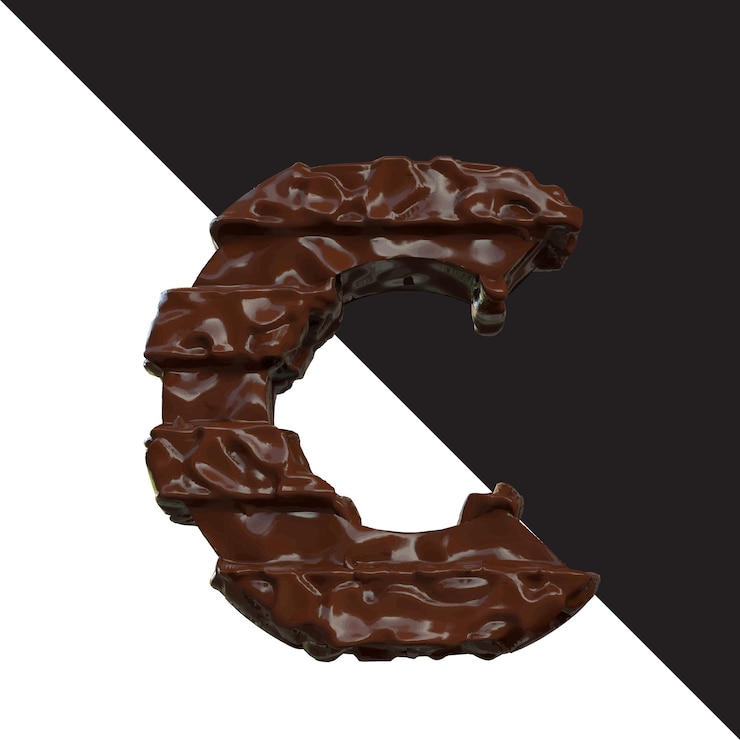 Vecteur symboles en chocolat lettre c