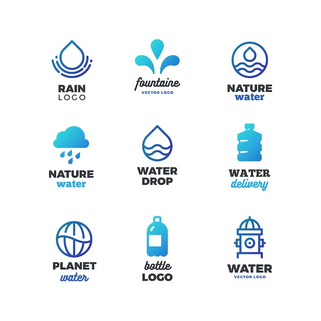 Symboles De Consommation Et Logo De L'eau, Emblèmes De L'éco-océan