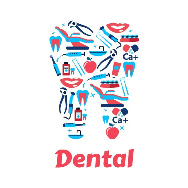 Symboles De Dentisterie En Forme De Dent