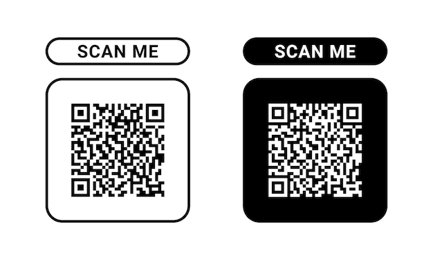 Les symboles du code QR vectoriel pour la numérisation Scan Me Les symboles de l'icône du code QR