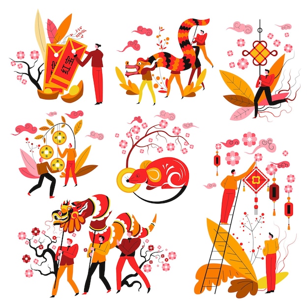 Symboles Du Nouvel An Chinois, Mascottes Du Feng Shui Et Signe Du Zodiaque