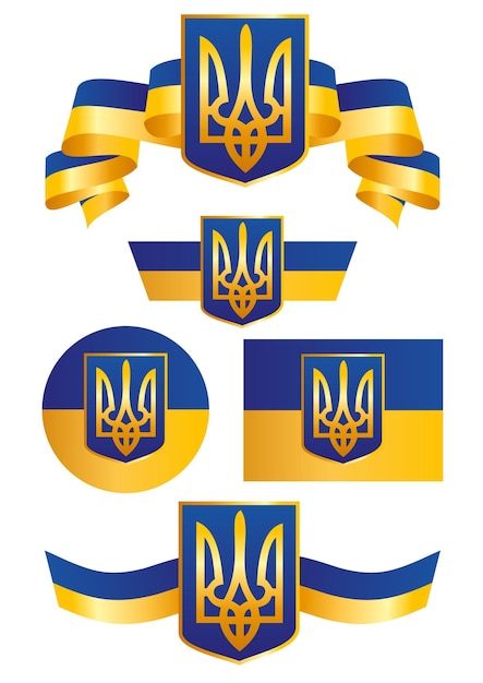 Symboles de l'emblème des armoiries du drapeau ukrainien