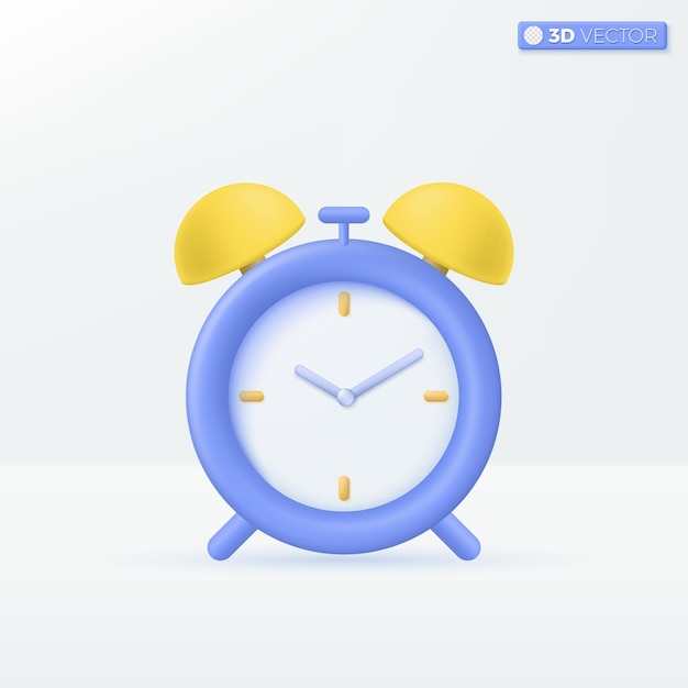 Symboles d'icône de réveil Rappel de chronométrage Concept de date limite d'horloge de table classique Conception d'illustration vectorielle isolée 3D Pastel de dessin animé Style minimal Vous pouvez utiliser pour la conception ux ui annonce imprimée