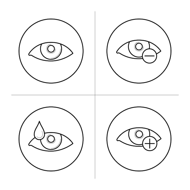 Vecteur symboles de la myopie et de l'hypermétropie