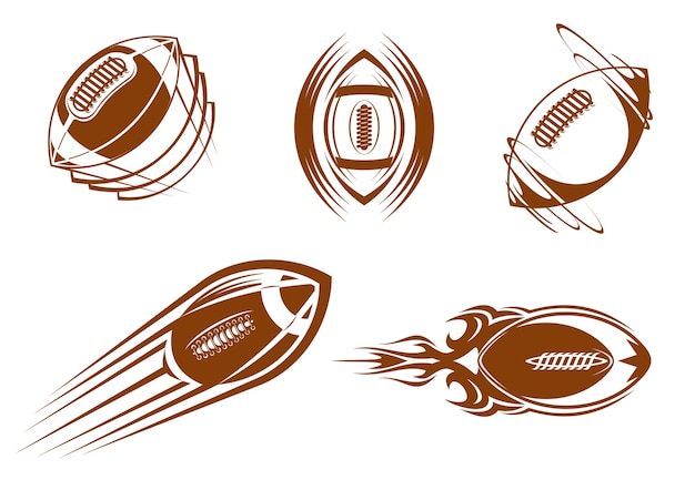 Symboles De Rugby Et Football Américain Pour Les Mascottes