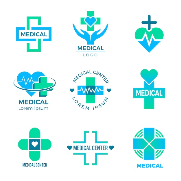 Symboles de santé, signes médicaux pour logo clinique croix de santé plus isolé