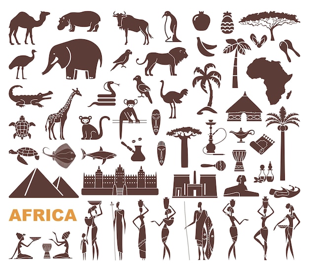 Vecteur symboles traditionnels de l'afrique