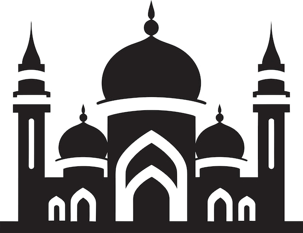 Symétrie Sacrée Emblème De La Mosquée Icône De L'arche Céleste Logo De La Mosquée Emblème Vectoriel