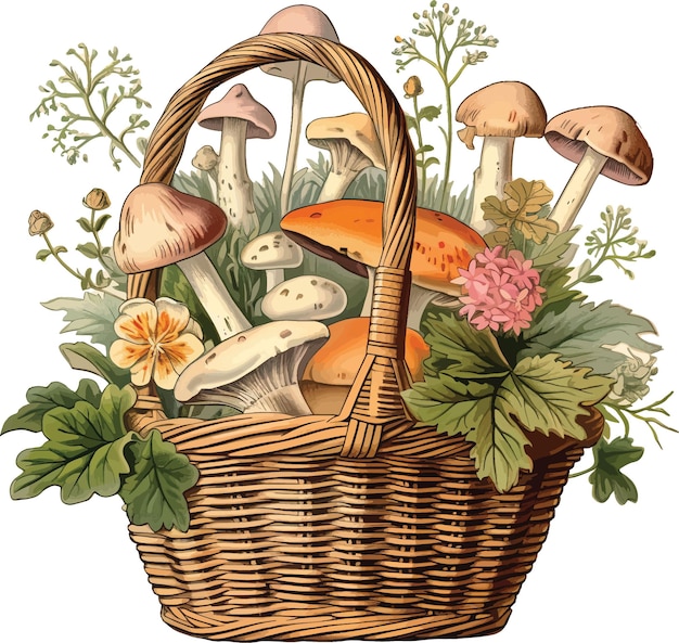 Vecteur une symphonie de champignons colorés